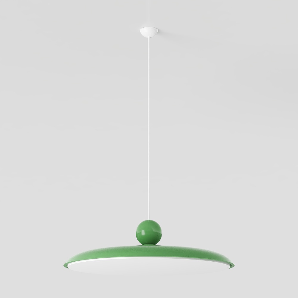 Green Light Pendant 3D Model – Minimalist Green Metal