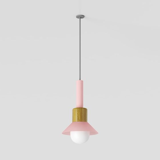 Stylish Pink and Gold 3D Model Pendant Light