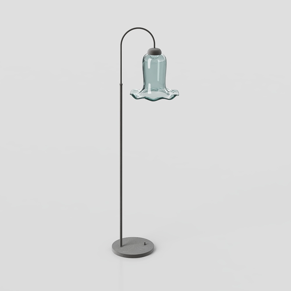 Elegant Glass Pendant Light 3D Model – Blue Bird Design