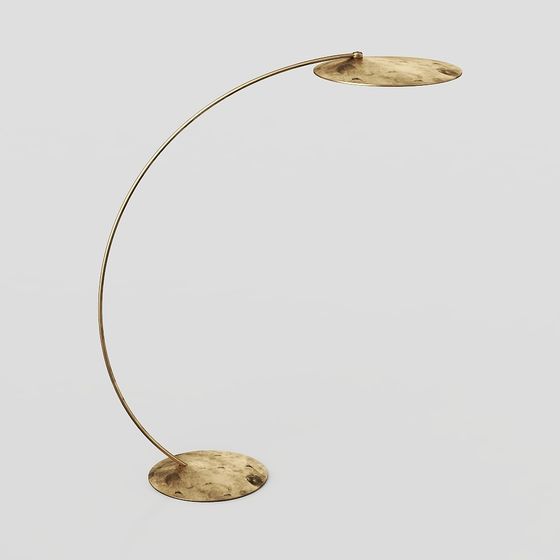 Elegant Golden Floor Lamp 3D model
