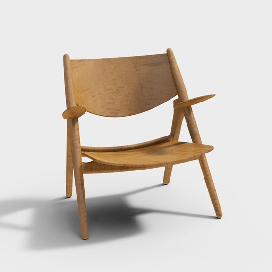 Elegant Low-Polygon Chair 3D model