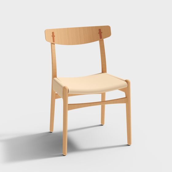 Elegant Wooden Chair 3D model for Modern Interiors