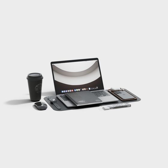 Low Polygon Work Desk 3D model