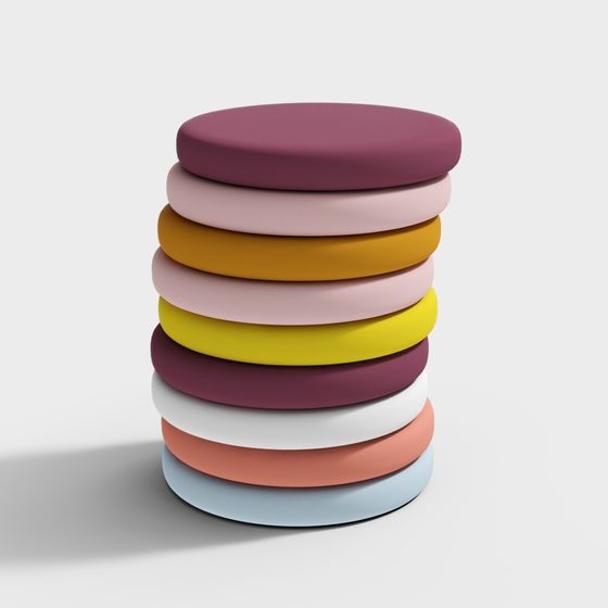 Colorful Rainbow Stacking Cylinder 3D model