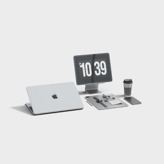 Modern Minimalist Office Equipment 3D model