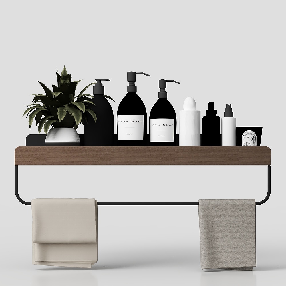 Toiletries towel rack