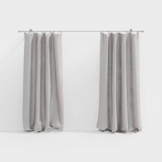 Elegant Low-Poly Curtain 3D model