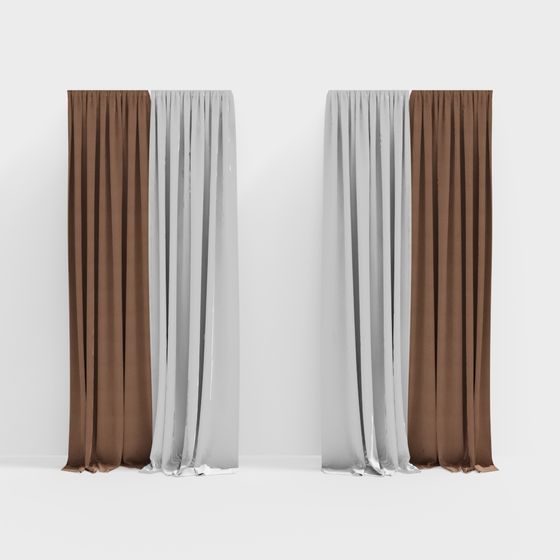 Low Poly Curtain 3D Model for Modern Interiors