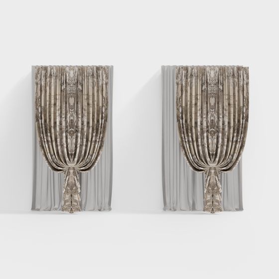 Stylish Low-Poly Curtain 3D model for Chic Spaces