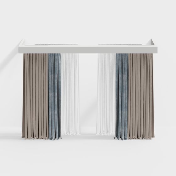 Elegant Glowing Curtain 3D model for Designers