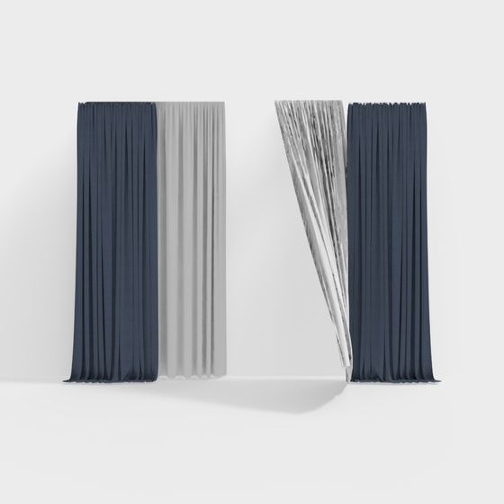Elegant Curtain 3D Model for Interior Design