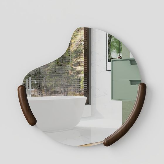 Round Mirror Bathroom 3D Model