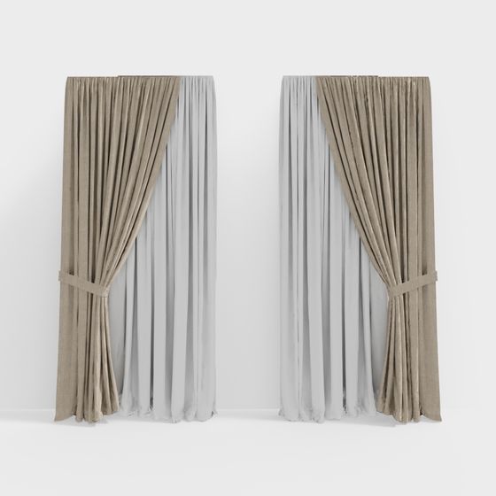 Elegant 3D Curtain Model for Modern Interiors