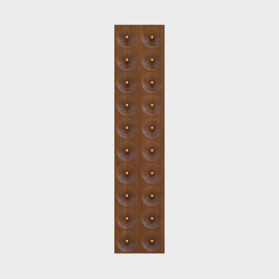 Wooden Panel with Round Inserts 3D model