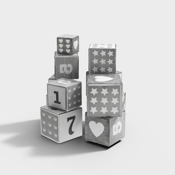 Playful Metal Cube 3D Model - Building World