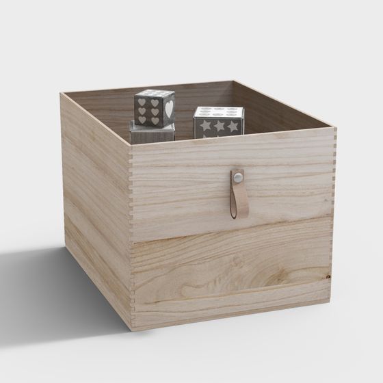 Elegant Wooden Storage Box 3D model for Modern Spaces