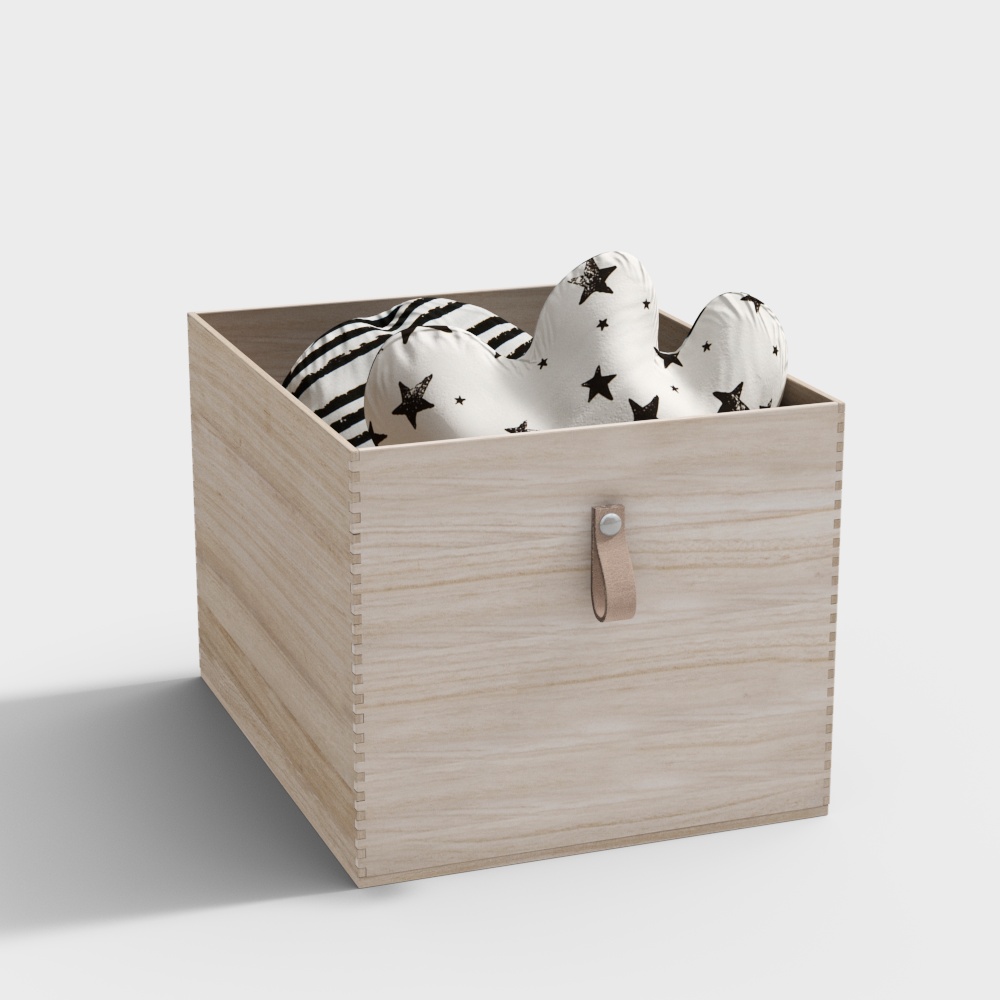 Wooden children's toy storage box