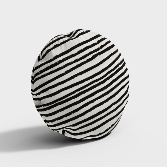 Elegant Black and White Low-Poly 3D Model