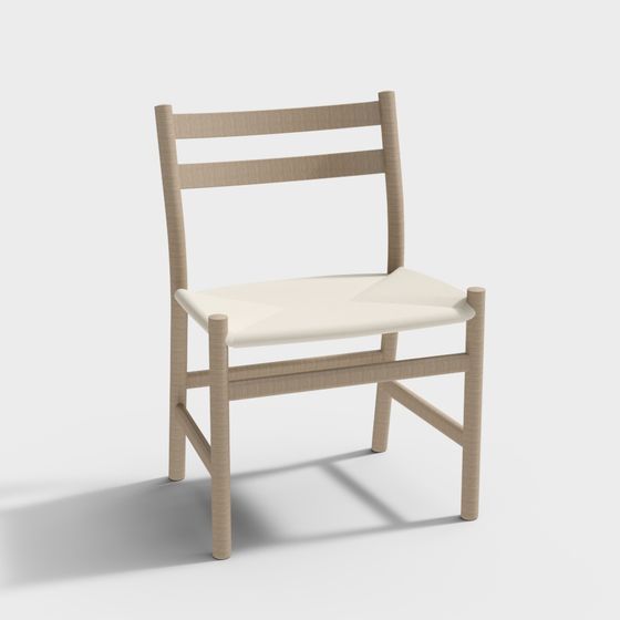 Minimalist Wooden Chair 3D model