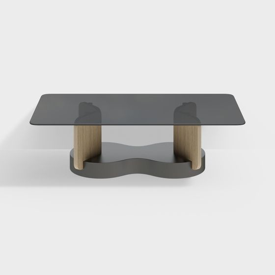 Elegant Curved Coffee Table 3D model