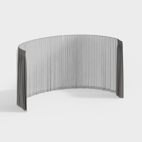Curved Curtain 3D model for Modern Aesthetics