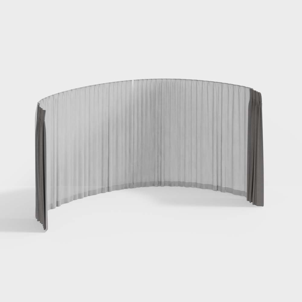 Curved Curtain 3D Model Design