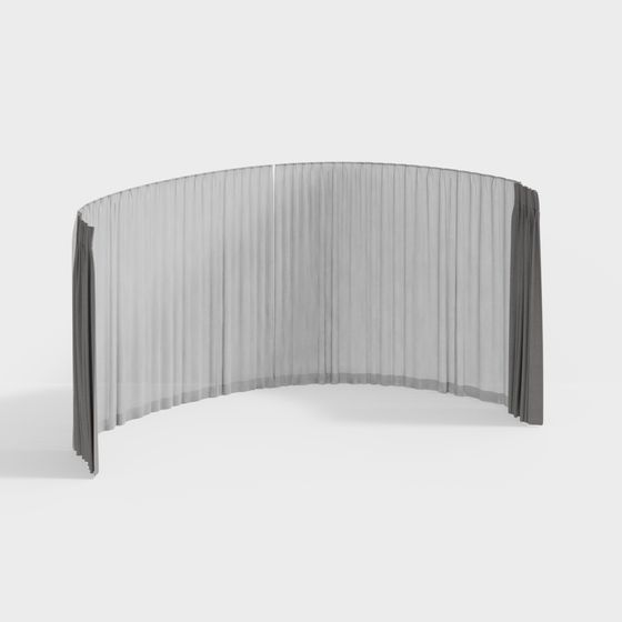 Curved Curtain 3D Model Design
