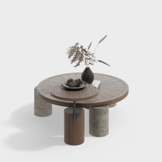 Low-Polygon Round Table 3D model Design