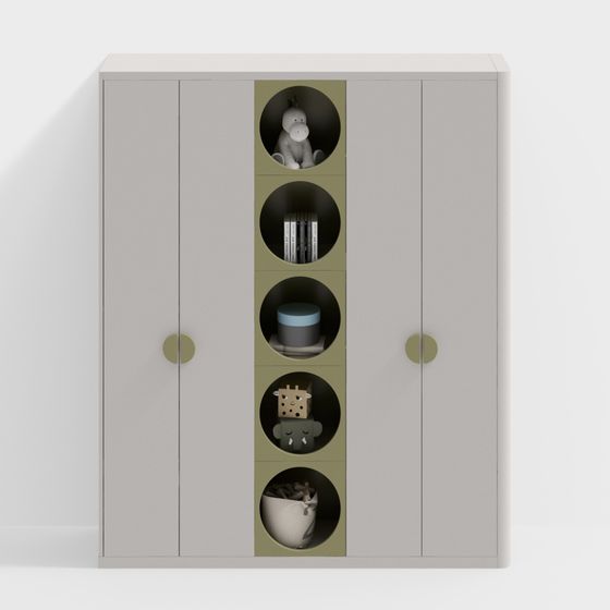 Charming Low-Poly Children’s Storage Cabinet 3D model