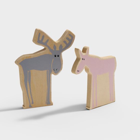 Cute Wood Elk 3D Model - Forest Friends