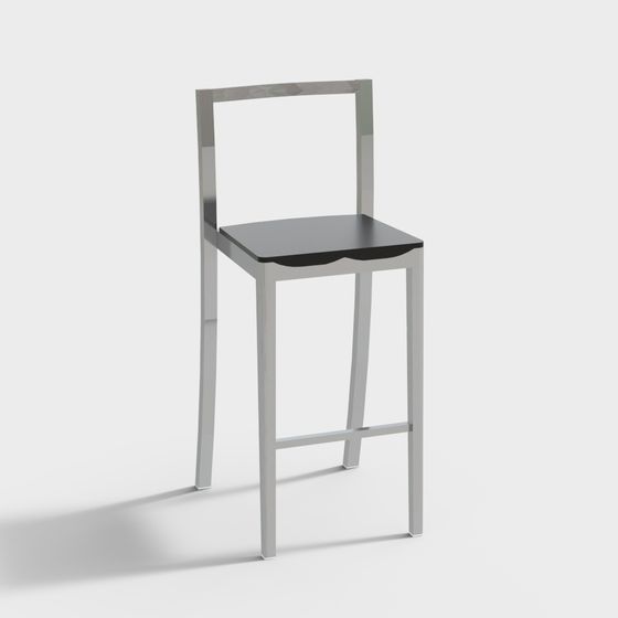 Sophisticated Bar Stool 3D Model for Modern Interiors