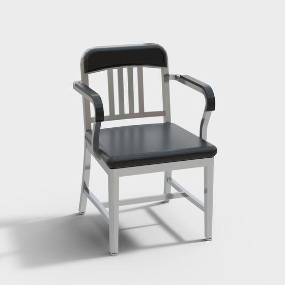 Stylish Low-Polygon Armchair 3D Model for Creative Spaces