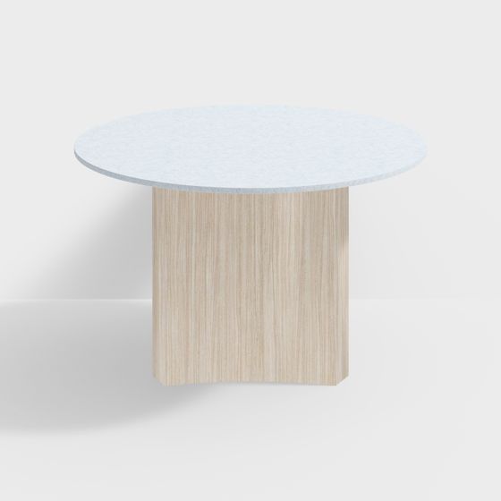 Stylish Round Table 3D model with Low-Polygon Design