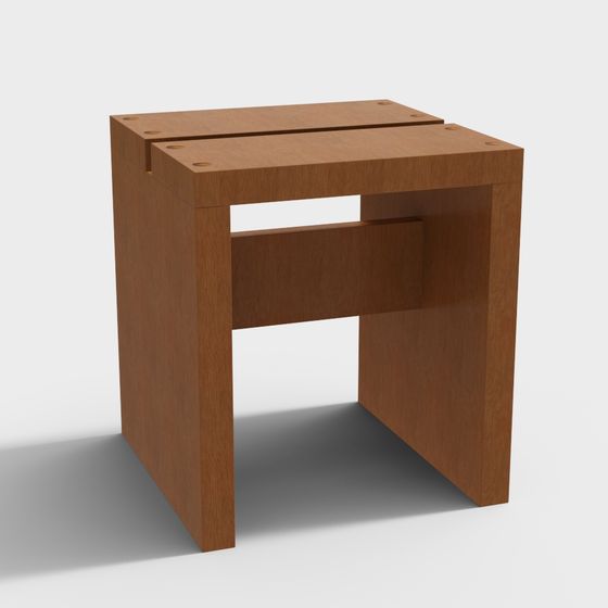 Elegant Wooden Side Table 3D model for Modern Interiors