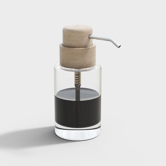Elegant Glass Soap Dispenser 3D model