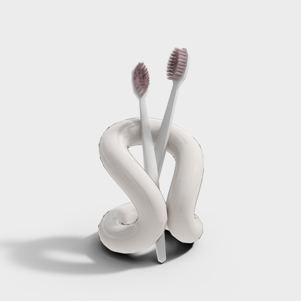 Elegant Spiral Toothbrush Holder 3D model