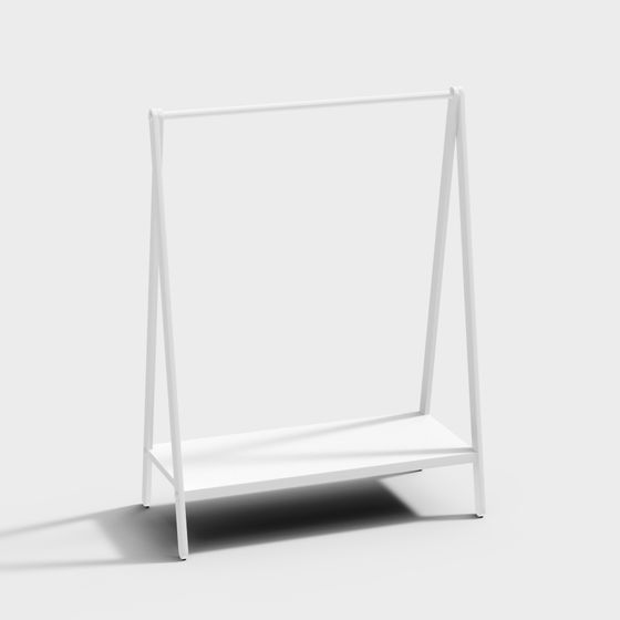 Elegant White Hanger 3D model for Modern Interiors