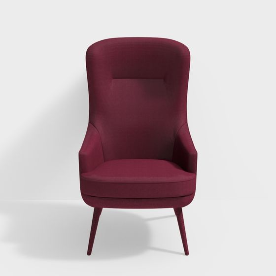 Mid-Century Modern Red Chair 3D model