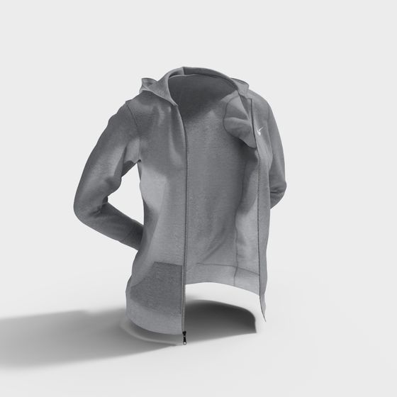 Stylish Gray Hoodie 3D model for Modern Design