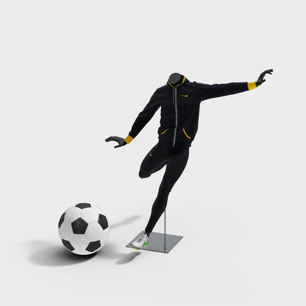 Soccer Player in Action 3D model