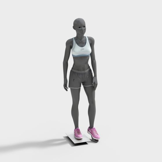 Athletic Girl Low-Poly 3D Model