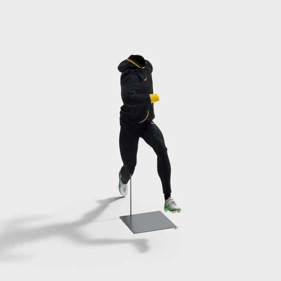 Dynamic Low-Poly Athlete 3D Model for Creative Projects