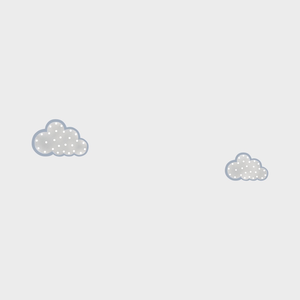 Children's room wall decoration with clouds