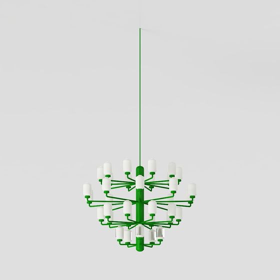 Elegant Green Pendant Light 3D Model