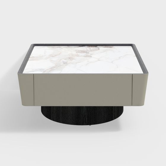 Elegant Square Marble Coffee Table 3D model