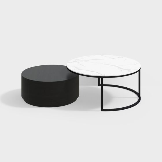 Elegant Round Table Set 3D model for Modern Interiors