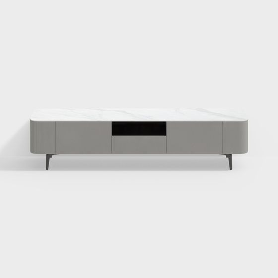 H35 TV Cabinet 3D Model in Gray Finish
