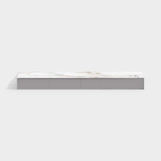Minimalist Marble TV Cabinet 3D model