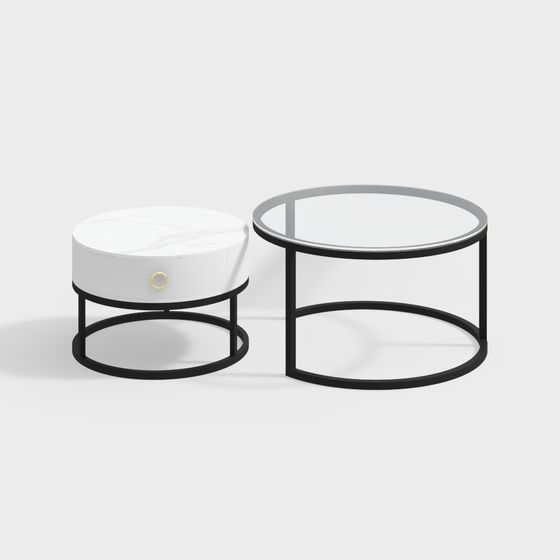 Elegant Round Table Set 3D model for Modern Interiors