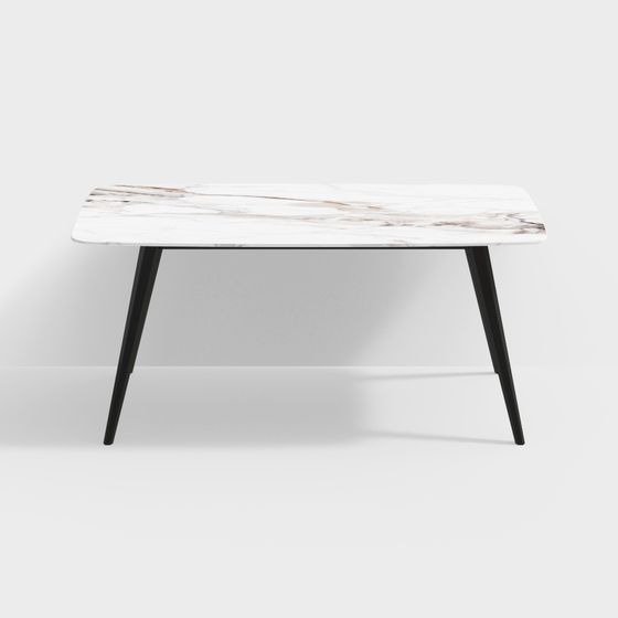 Elegant Marble Texture Coffee Table 3D model